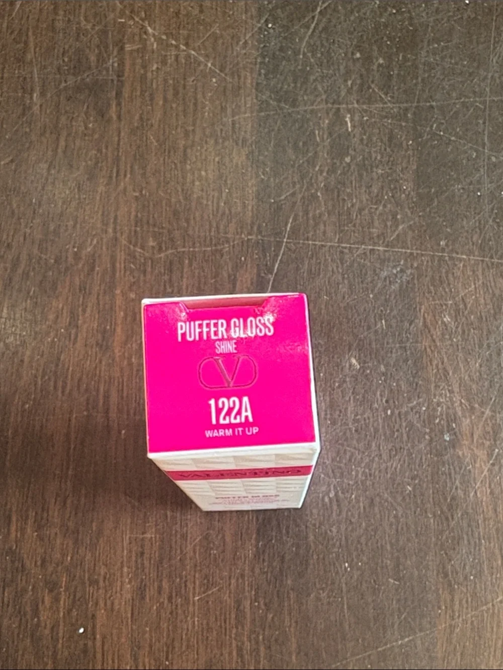 Valentino Puffer Gloss Lip Gloss - Hot Pink & White Packaging